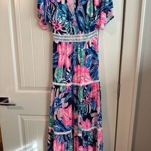 Lilly Pulitzer Floral Print Maxi Dress